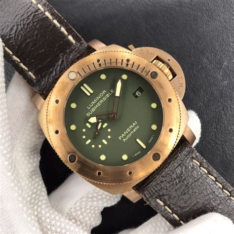 panerai bronzo homage|panerai submersible bronzo green dial.